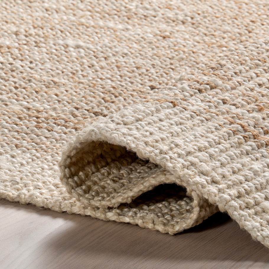 Japandi Ivory Jute Bordered Rug - Japandi