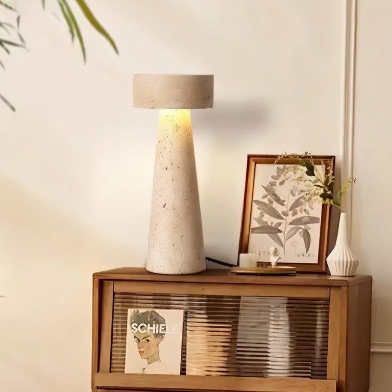 Japandi Sculptural Ceramic Table Lamp – Lycoris - Japandi