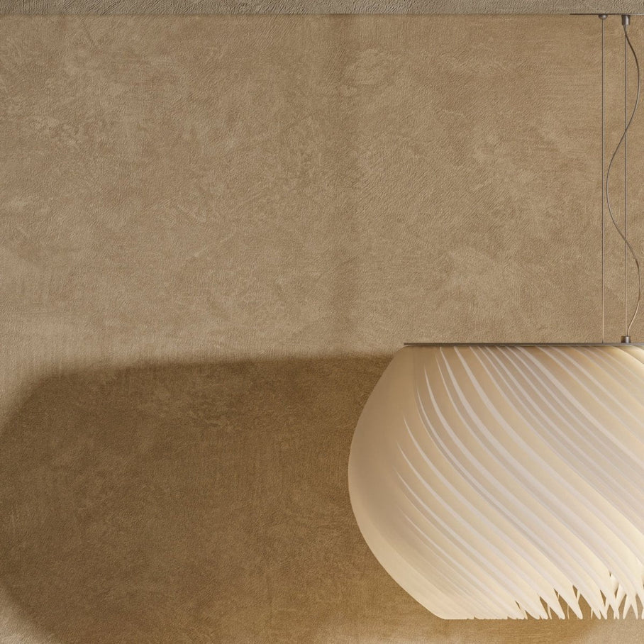 Japandi Curved Metal & Opal Glass Chandelier – Malakos - Japandi