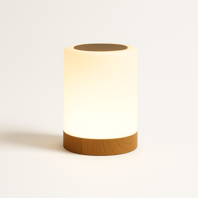 Japandi Linen Shade Table Lamp With Curved Form – Halina - Japandi