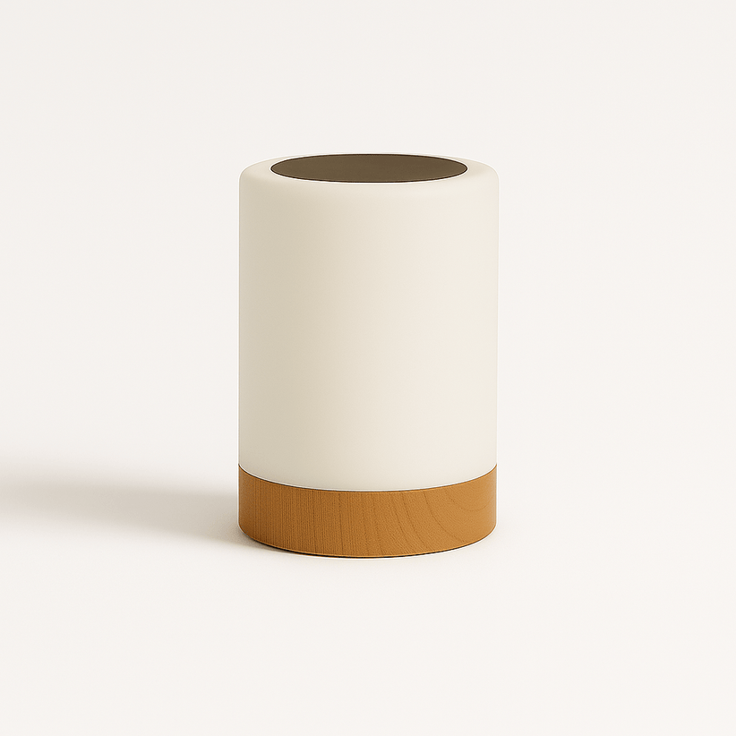 Japandi Linen Shade Table Lamp With Curved Form – Halina - Japandi