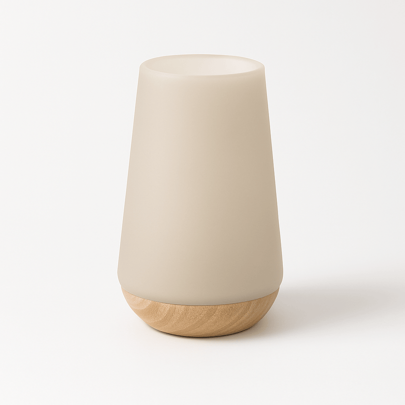 Japandi Linen Shade Table Lamp With Curved Form – Halina - Japandi