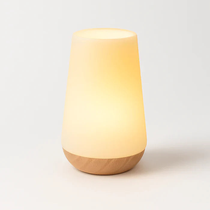 Japandi Linen Shade Table Lamp With Curved Form – Halina - Japandi