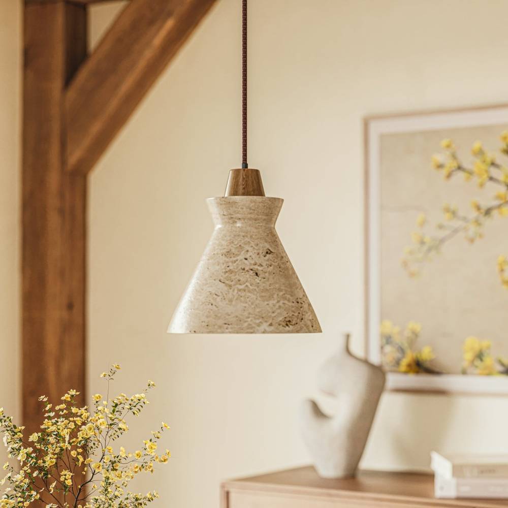Japandi Ribbed Textured Pendant Light – Menra - Japandi