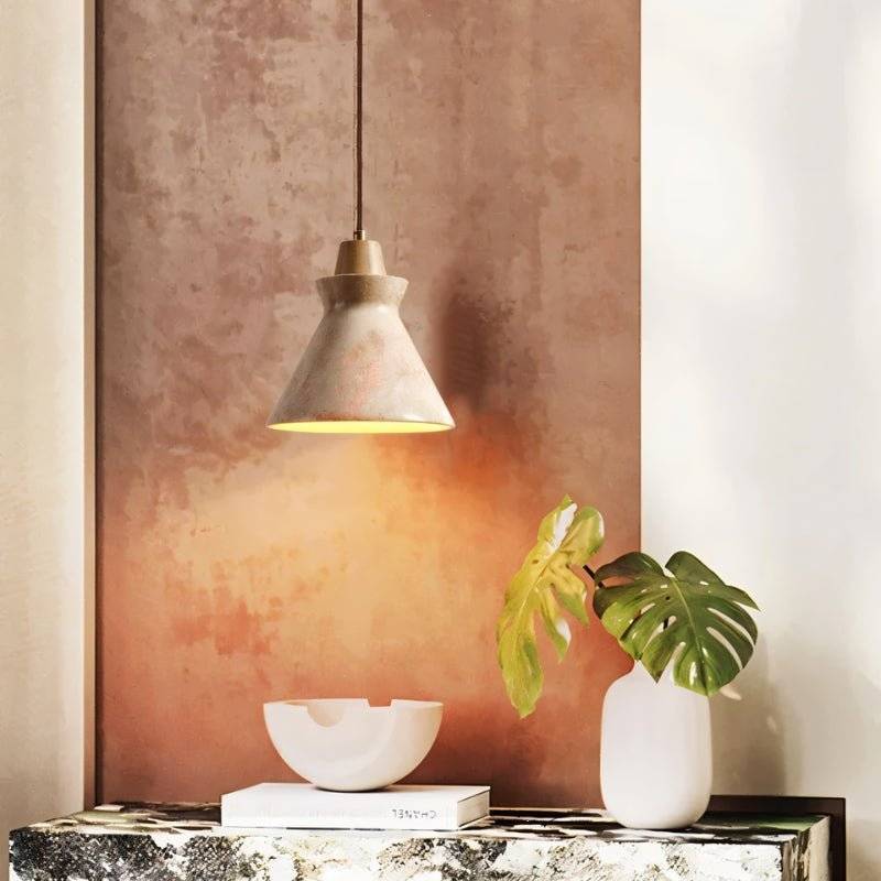 Japandi Ribbed Textured Pendant Light – Menra - Japandi