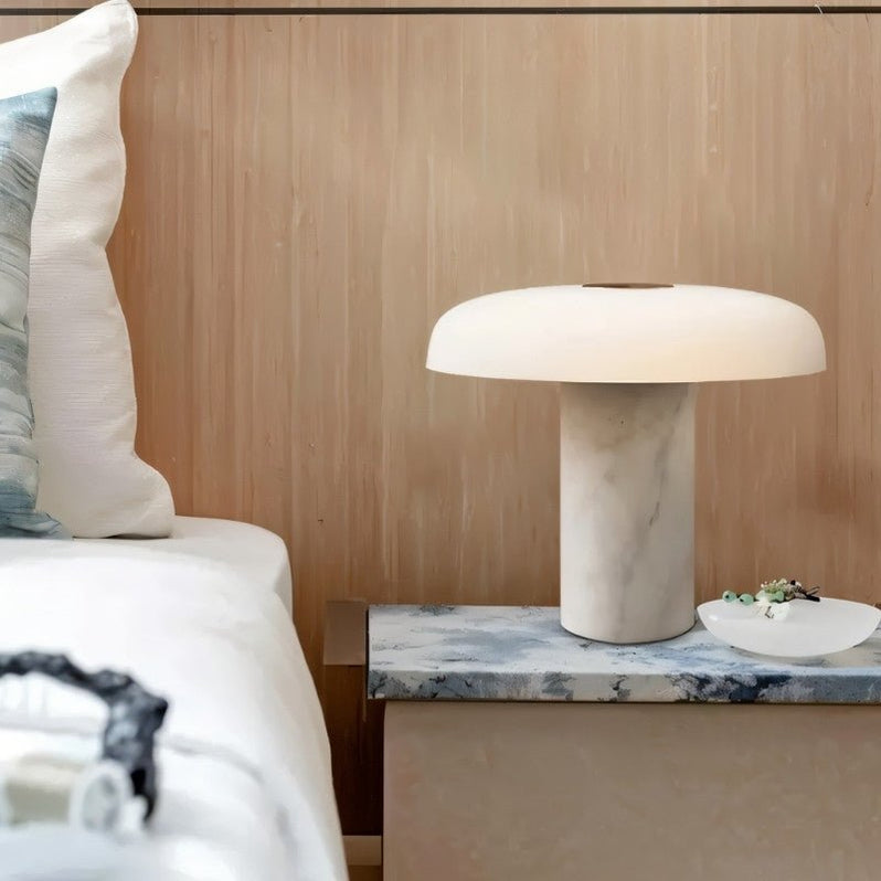 Japandi Natural Texture Table Lamp With Soft Glow – Nalpi - Japandi