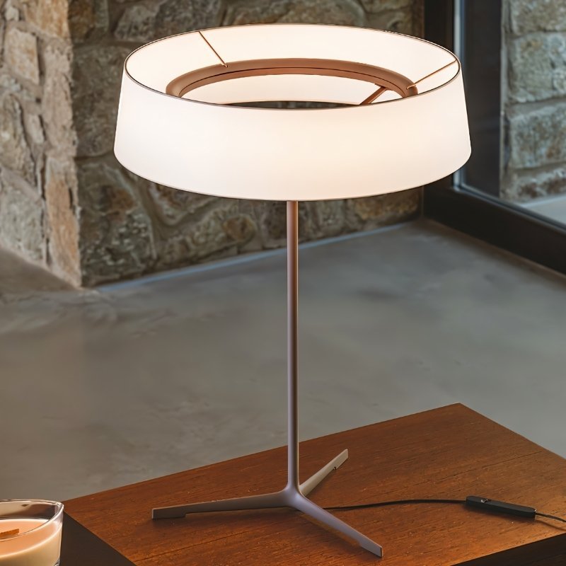 Japandi Opaline Glass Table Lamp With Brass Base – Odeon - Japandi