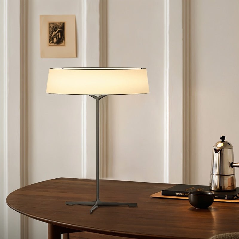 Japandi Opaline Glass Table Lamp With Brass Base – Odeon - Japandi