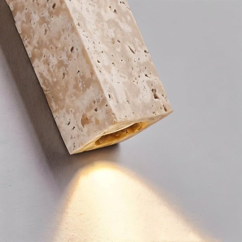 Japandi Rectangular Travertine Wall Lamp – Olorva - Japandi