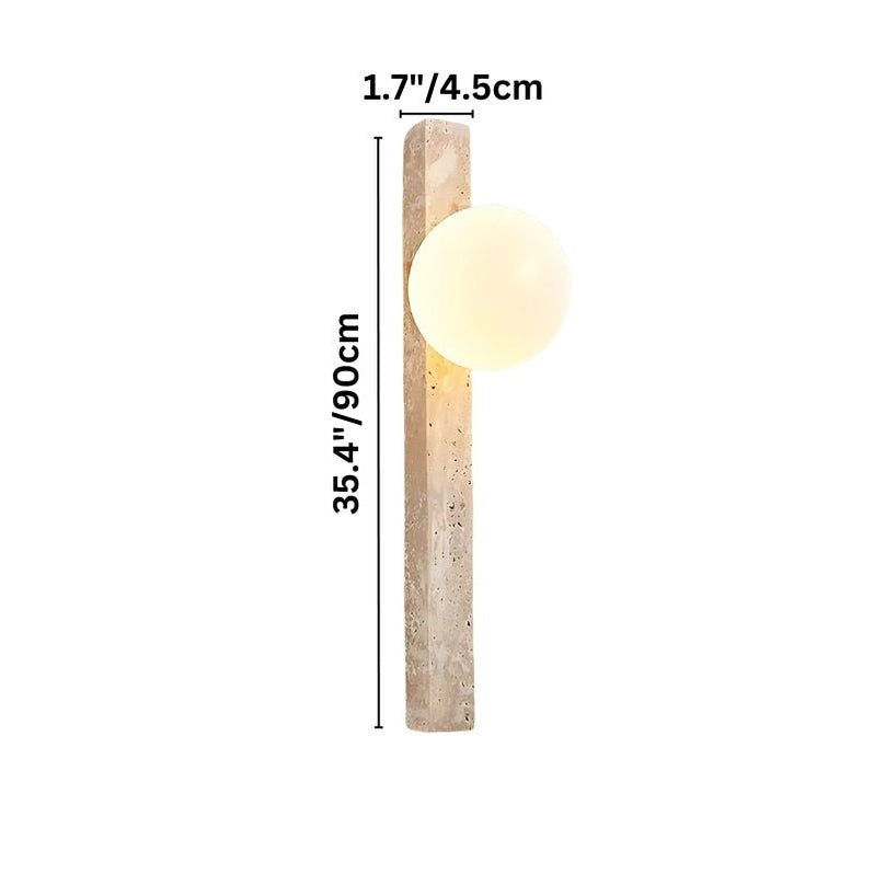 Japandi Rectangular Travertine Wall Lamp – Olorva - Japandi