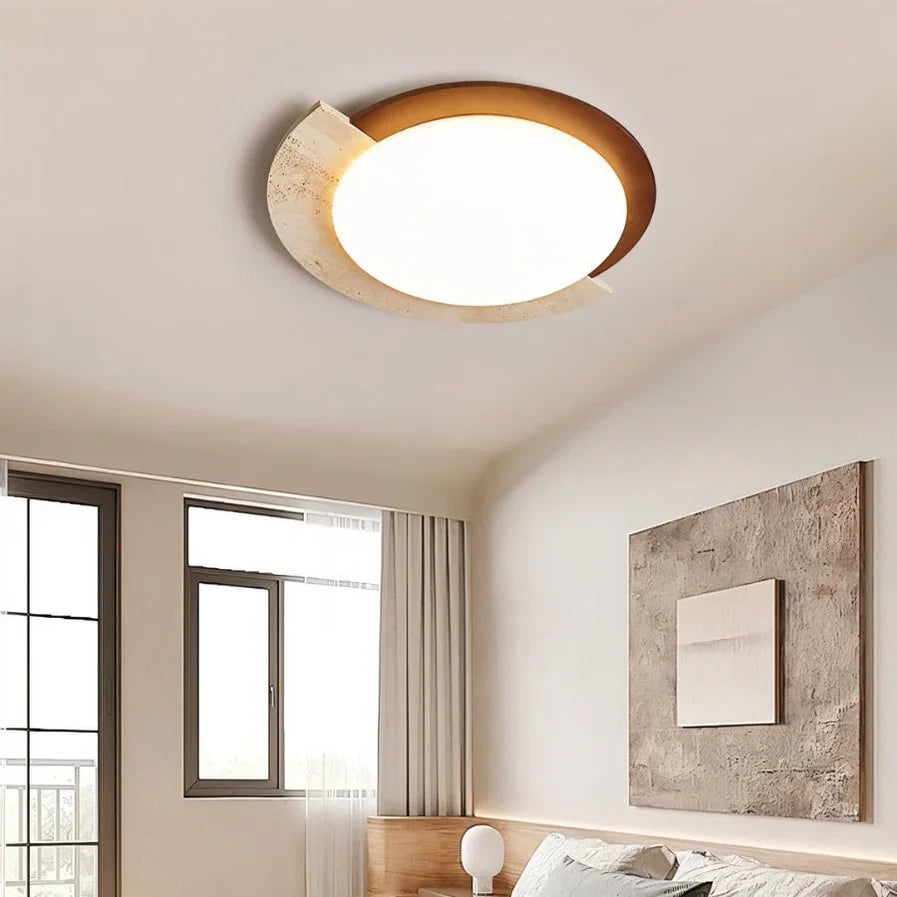 Japandi Travertine Table Lamp – Ozama - Japandi