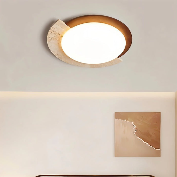 Japandi Travertine Table Lamp – Ozama - Japandi