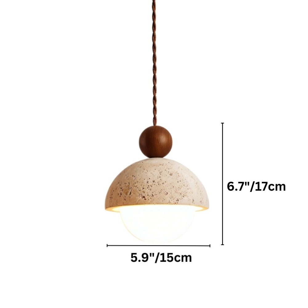 Japandi Stone & Brass Pendant Light – Palermo - Japandi