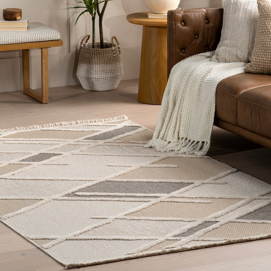 Japandi Ivory Trellis Rug - Japandi