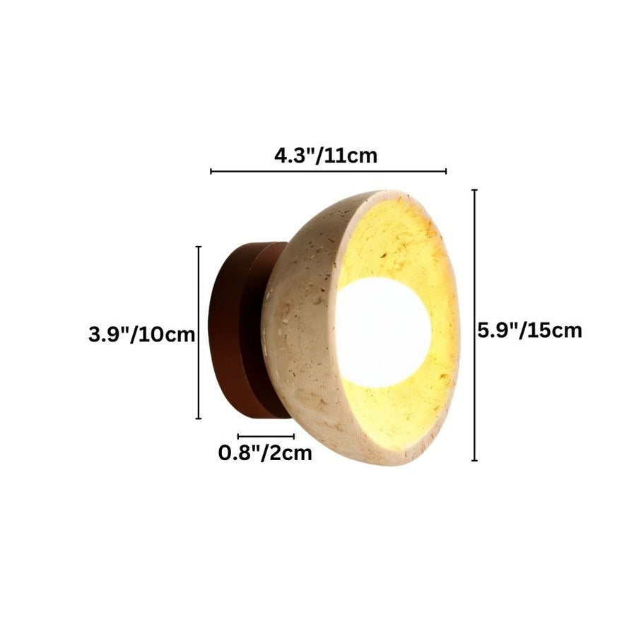 Japandi Travertine Wall Lamp With Vertical Slits – Pulkit - Japandi