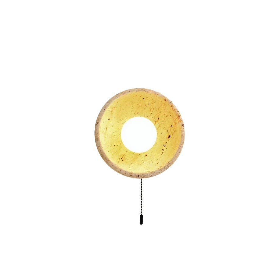 Japandi Travertine Wall Lamp With Vertical Slits – Pulkit - Japandi