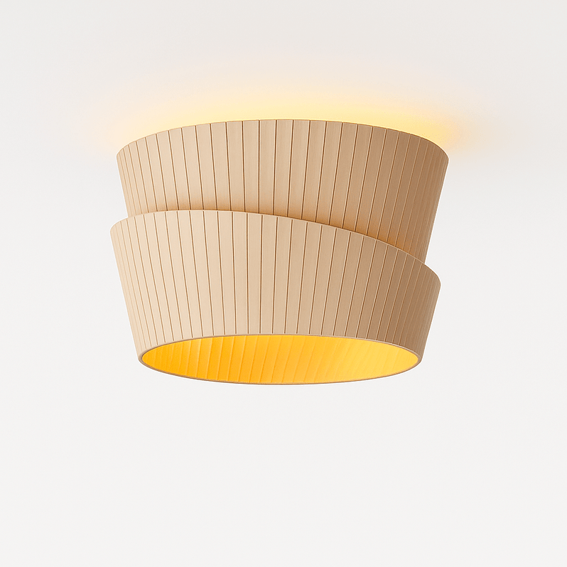 Japandi Organic Wood Ceiling Light – Rawa - Japandi