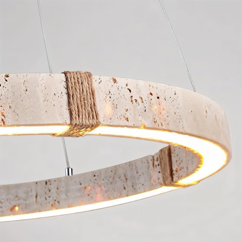 Japandi Circular Brass Chandelier – Ringo - Japandi