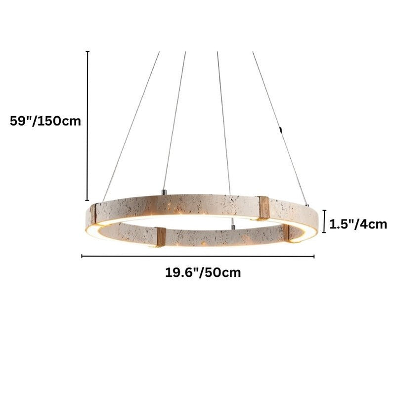 Japandi Circular Brass Chandelier – Ringo - Japandi