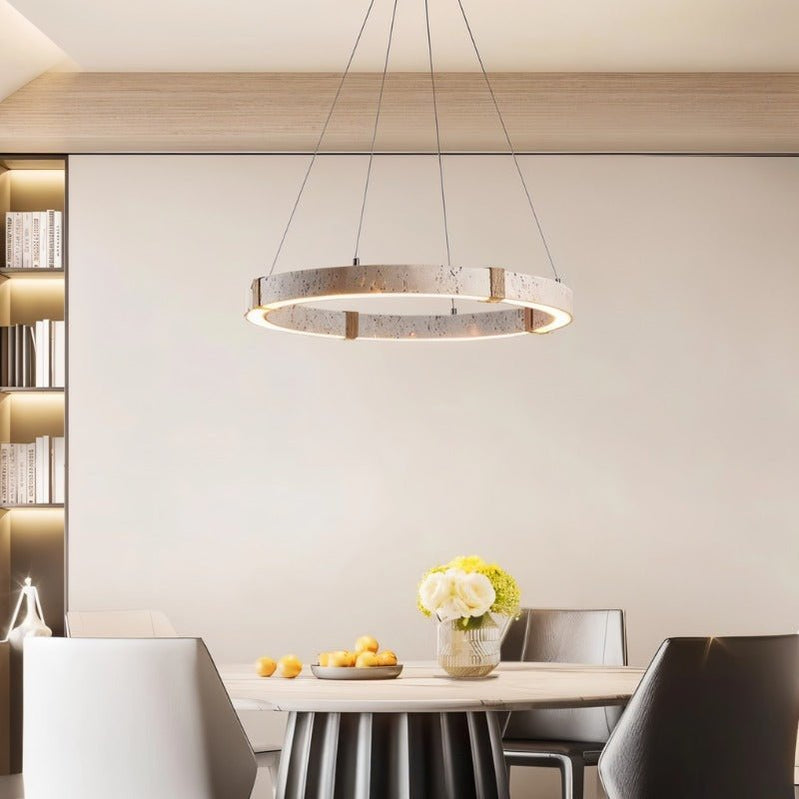 Japandi Circular Brass Chandelier – Ringo - Japandi
