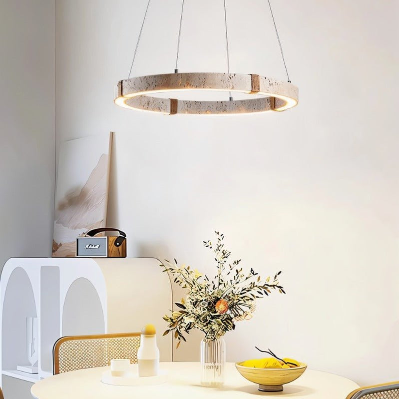 Japandi Circular Brass Chandelier – Ringo - Japandi
