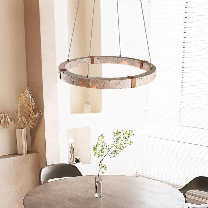 Japandi Circular Brass Chandelier – Ringo - Japandi
