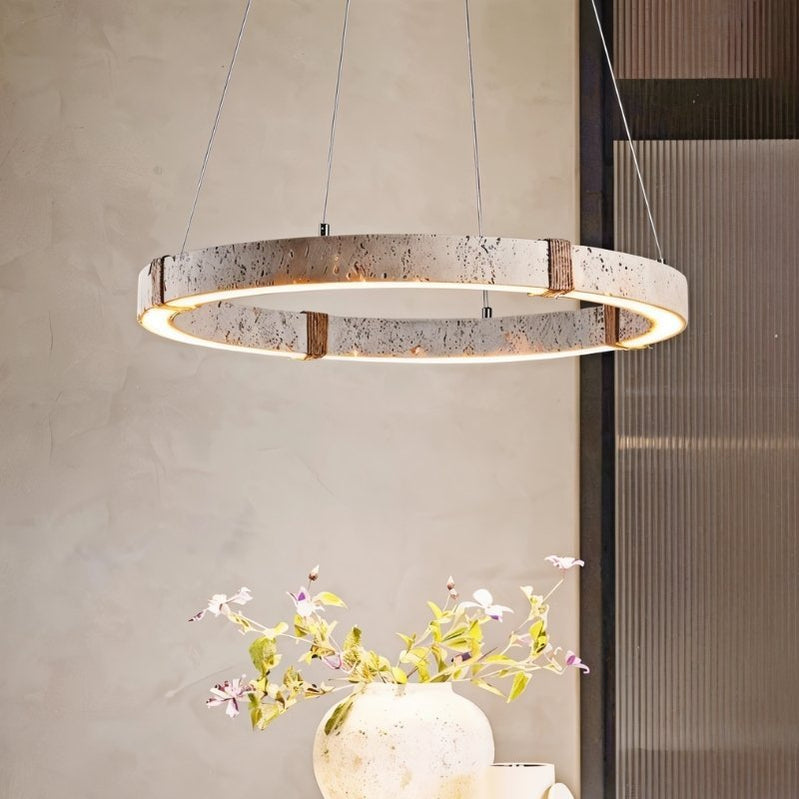 Japandi Circular Brass Chandelier – Ringo - Japandi