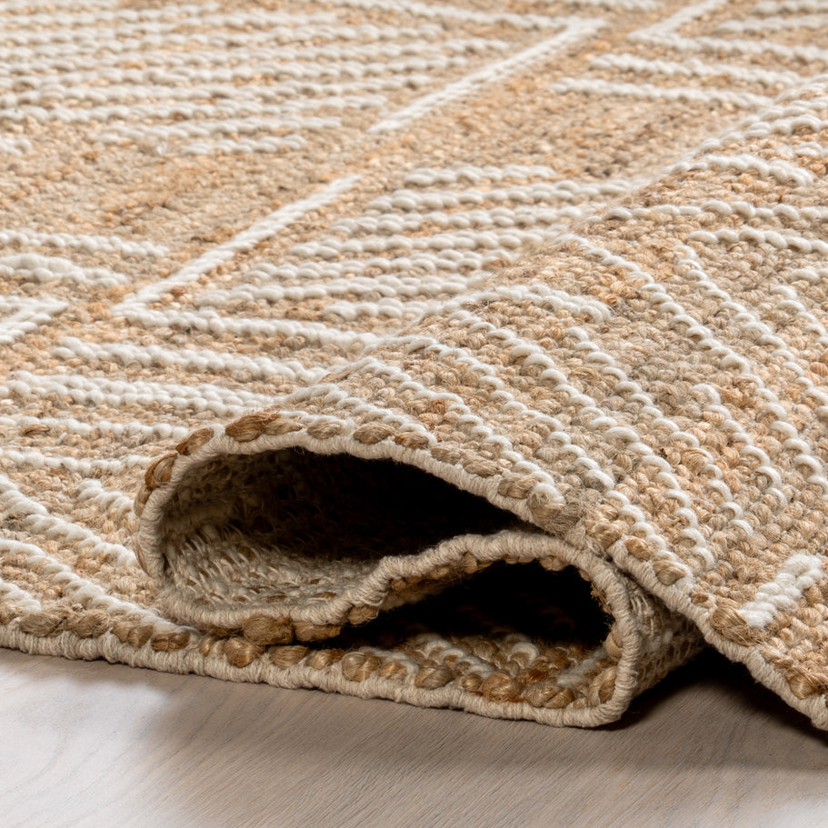 Japandi Geometric Jute Rug - Japandi