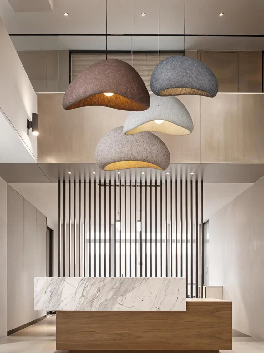 Japandi Textured Beige Pendant Light – Shibui Sand - Japandi