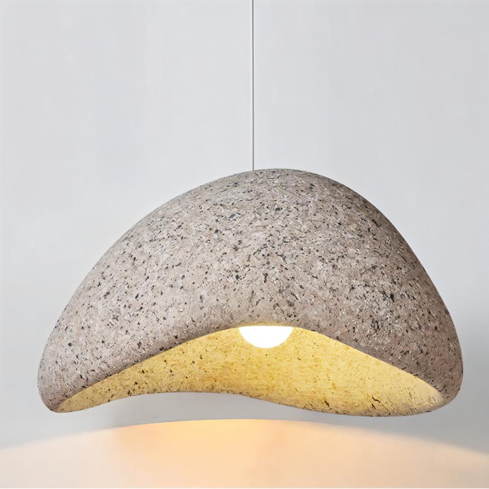 Japandi Textured Beige Pendant Light – Shibui Sand - Japandi