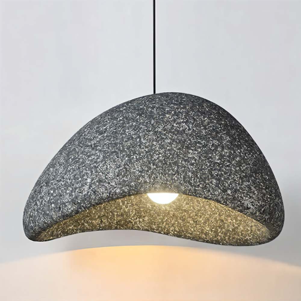 Japandi Textured Beige Pendant Light – Shibui Sand - Japandi