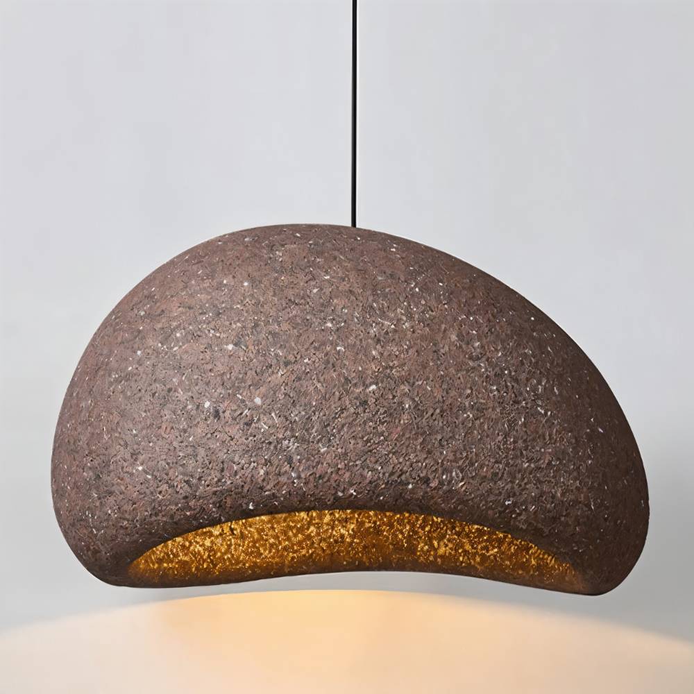 Japandi Textured Beige Pendant Light – Shibui Sand - Japandi