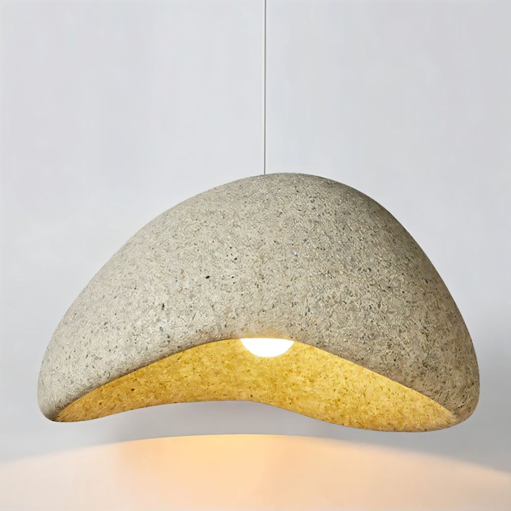 Japandi Textured Beige Pendant Light – Shibui Sand - Japandi