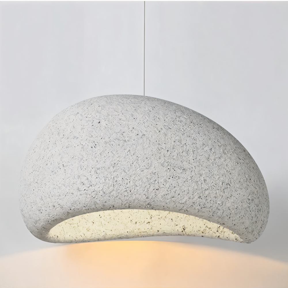Japandi Textured Beige Pendant Light – Shibui Sand - Japandi