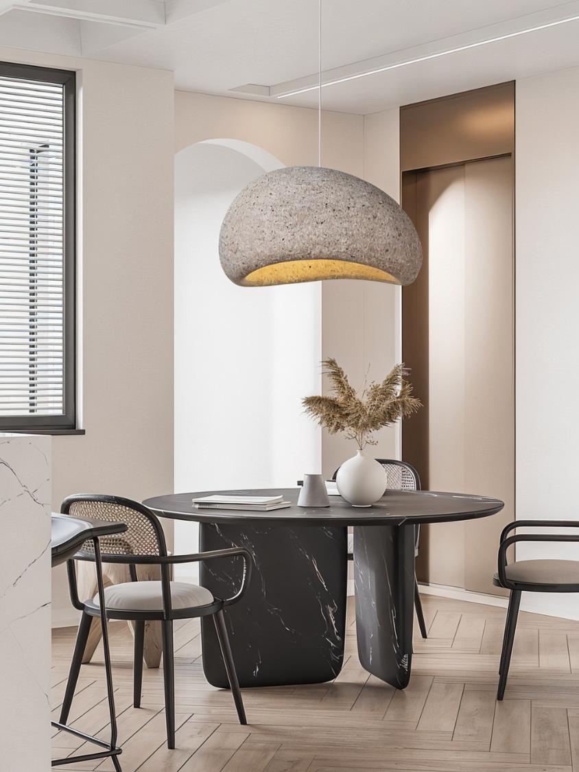 Japandi Textured Beige Pendant Light – Shibui Sand - Japandi