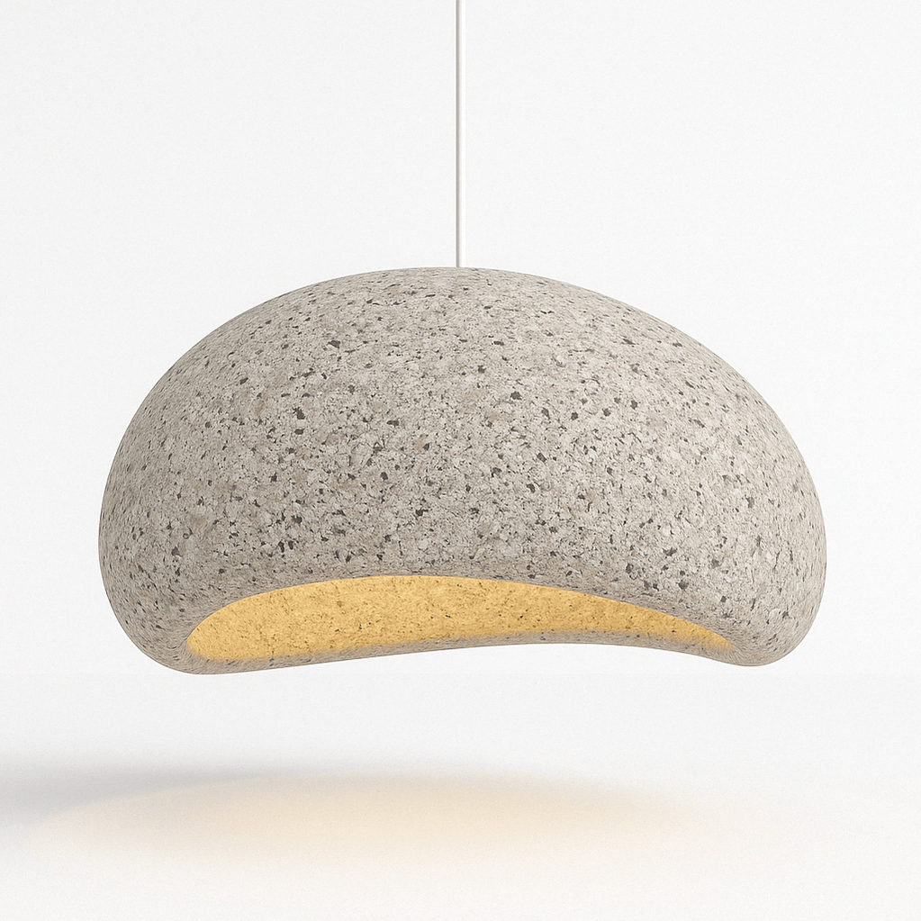 Japandi Textured Beige Pendant Light – Shibui Sand - Japandi