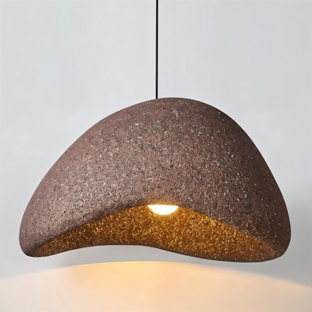 Japandi Textured Beige Pendant Light – Shibui Sand - Japandi