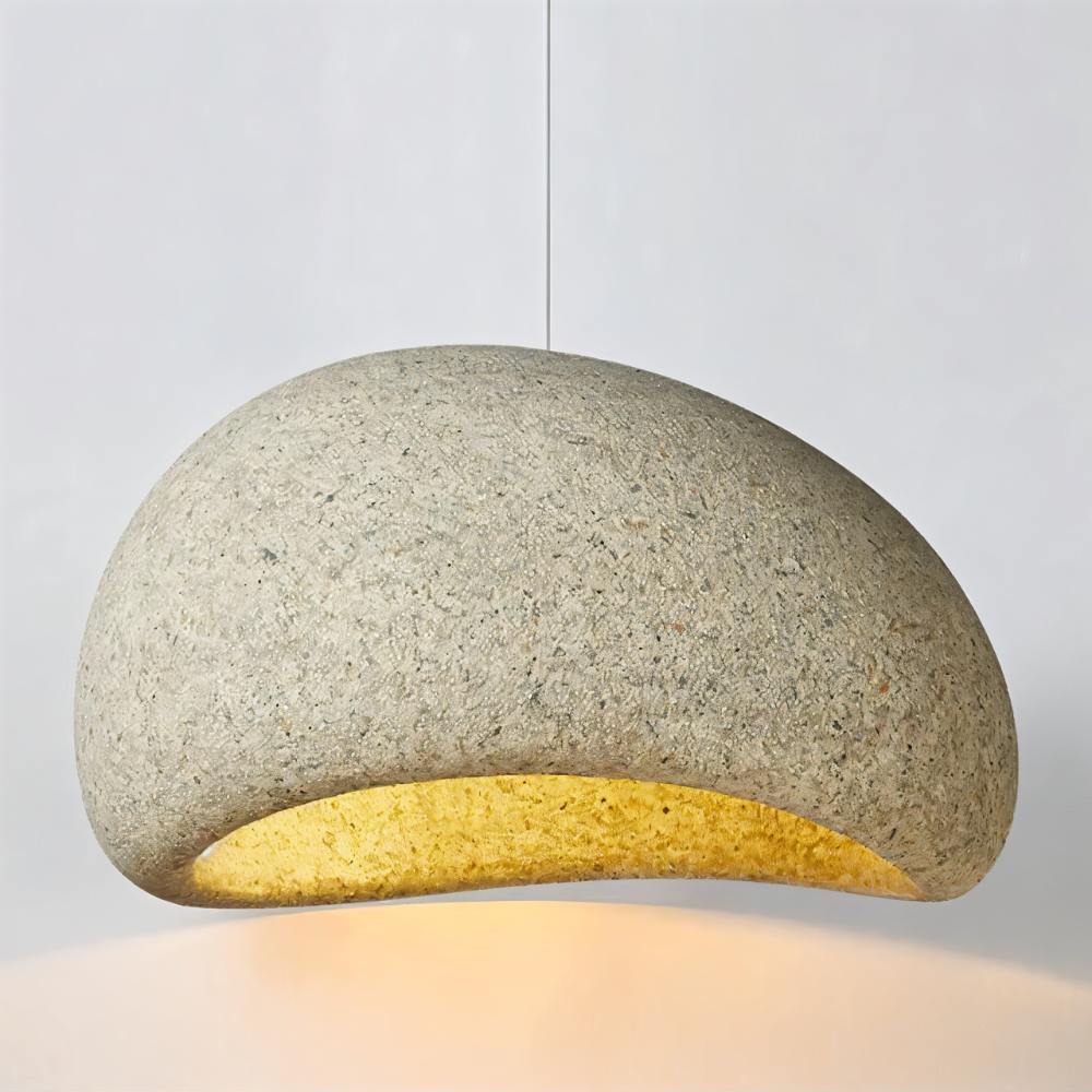 Japandi Textured Beige Pendant Light – Shibui Sand - Japandi