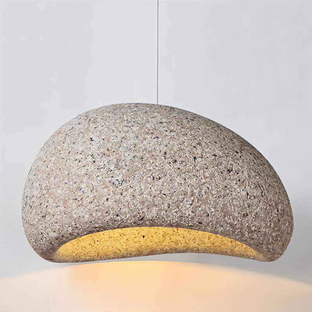 Japandi Textured Beige Pendant Light – Shibui Sand - Japandi