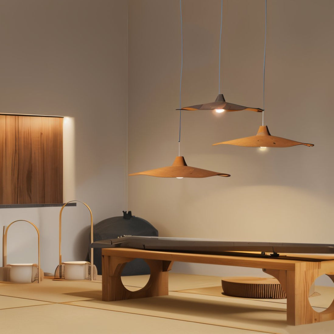 Japandi Perforated Brass Pendant Light – Siraj - Japandi