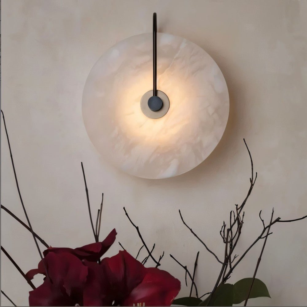 Japandi Sculpted Alabaster Wall Lamp – Sivac - Japandi