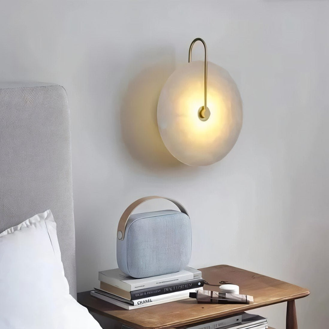 Japandi Sculpted Alabaster Wall Lamp – Sivac - Japandi