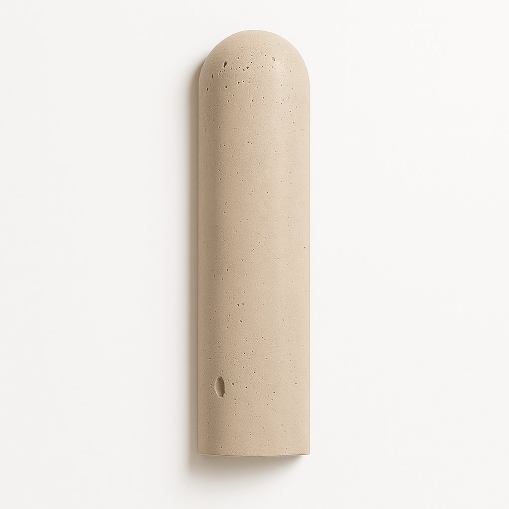 Japandi Cylindrical Travertine Wall Lamp – Solon - Japandi