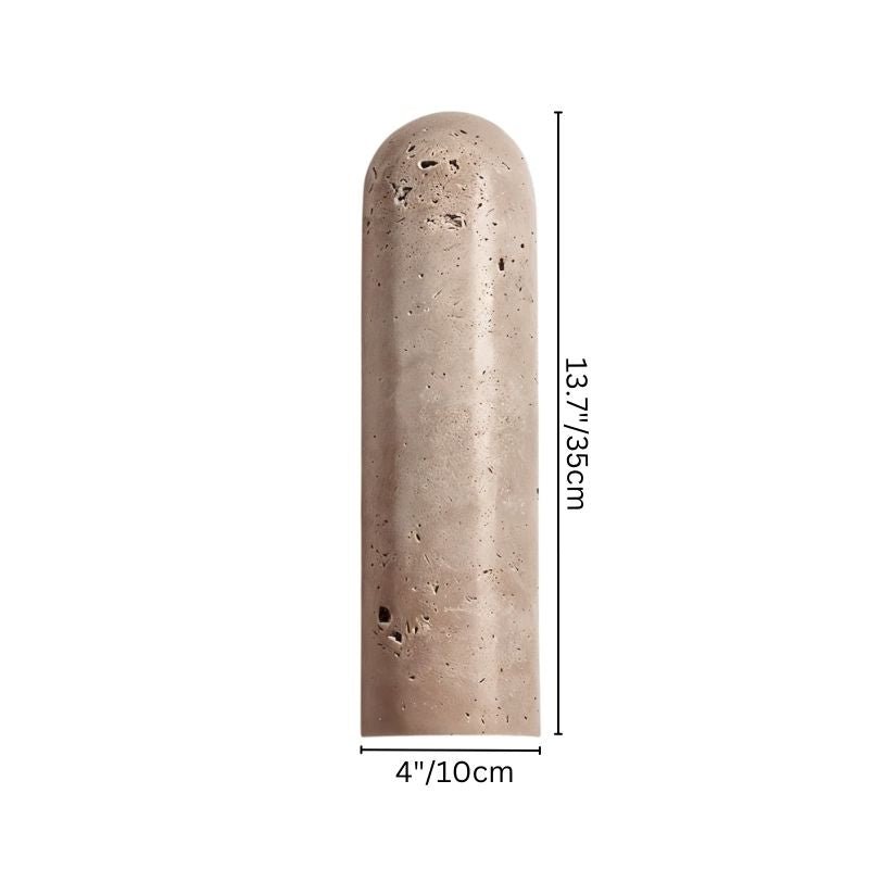 Japandi Cylindrical Travertine Wall Lamp – Solon - Japandi