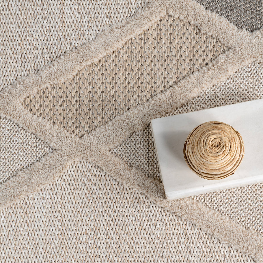 Japandi Ivory Trellis Rug - Japandi