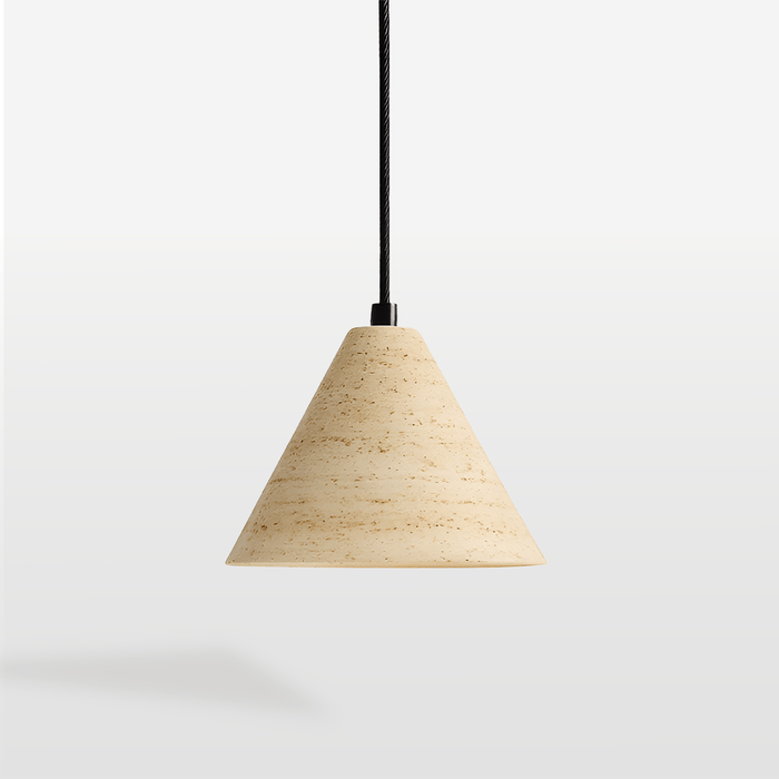 Japandi Travertine Stone Pendant Light – Travertine - Japandi