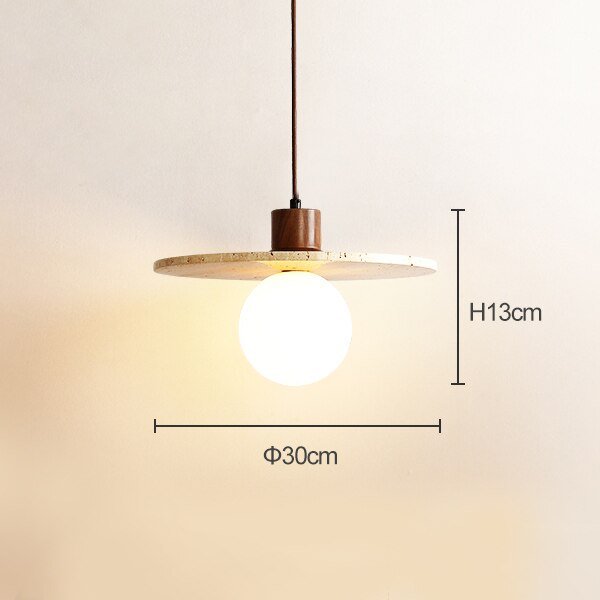 Japandi Travertine Stone Pendant Light – Travertine - Japandi