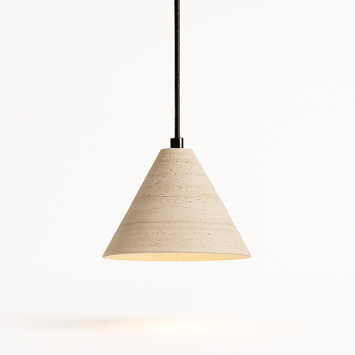 Japandi Travertine Stone Pendant Light – Travertine - Japandi