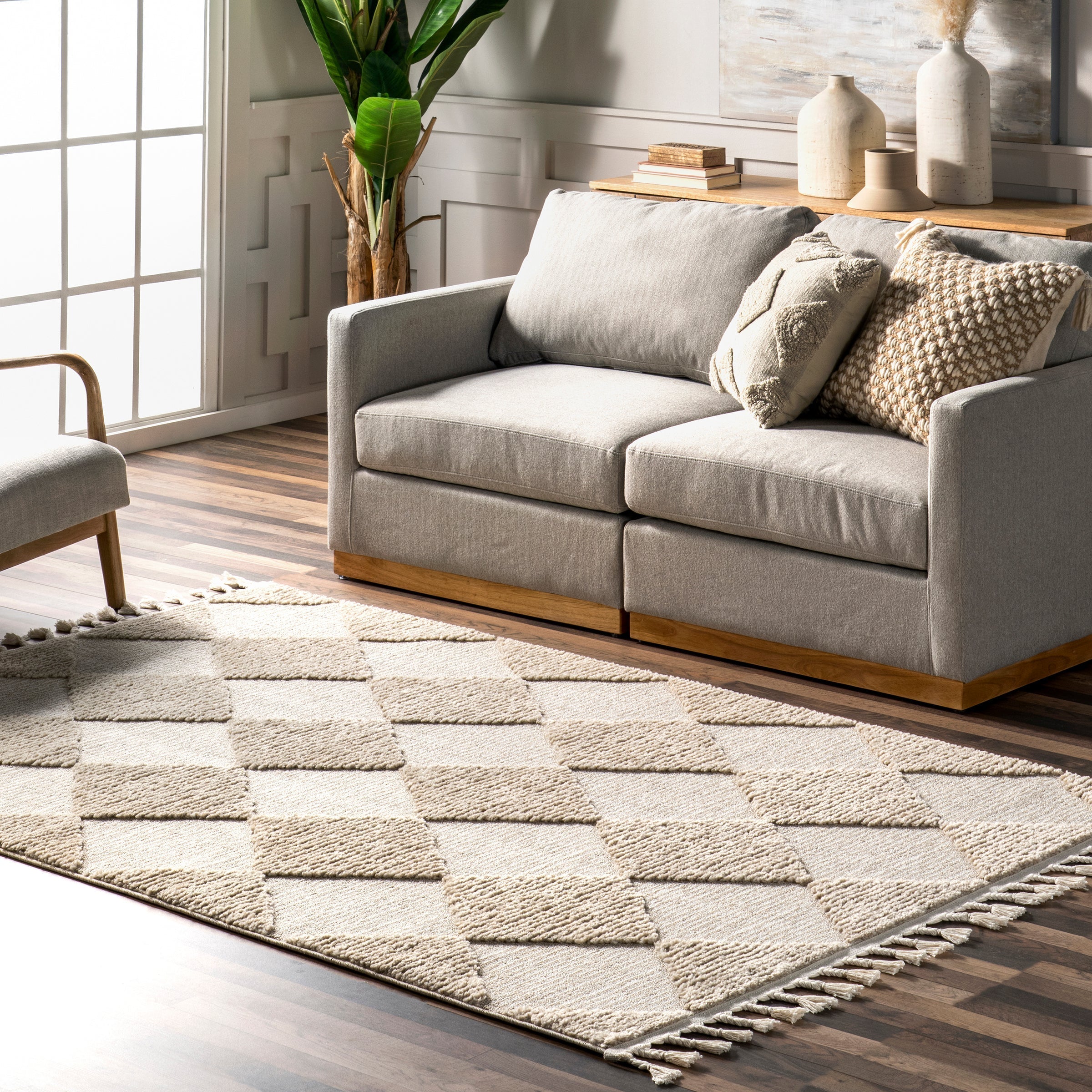 Japandi White & Grey Rug - Japandi