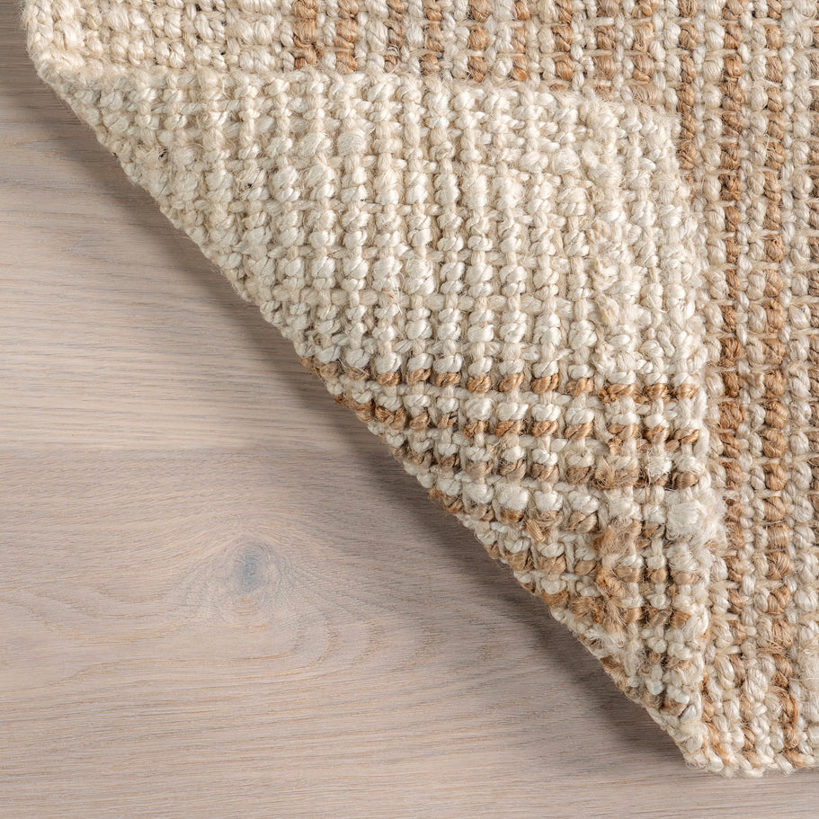 Japandi Ivory Jute Bordered Rug - Japandi